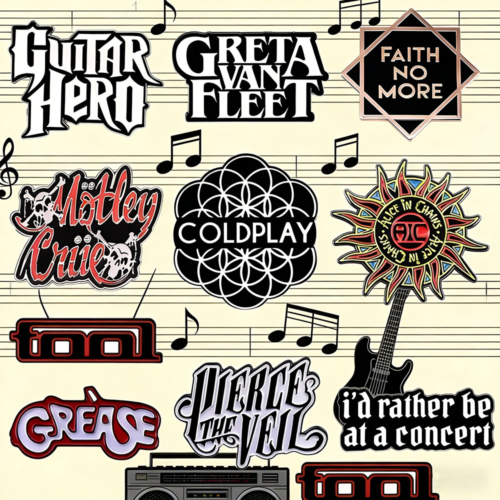 Heavy Equipment Logo - Música logotipo broche clássico 80s heavy